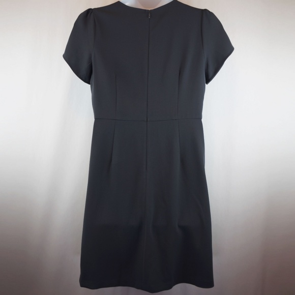 LOFT Dress Shoulder Button Fit and Flare Gray NWT - Picture 5 of 8